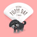 Illustrations concept National puppy day. Vector illustrate.