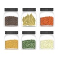 Illustrations of different spices on bottle Royalty Free Stock Photo