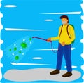 Illustrations of disinfectants sprayer