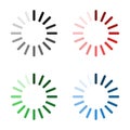 Illustrations of Download sign. Load icon. Load system. Data load. Loading bar
