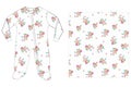 girls bodysuit flower print vector