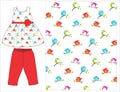 girls frocks with leggings cute owl vector