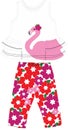 girls frocks with pant duck print vector art Royalty Free Stock Photo