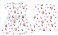 girls printed frocks flower all over print vector Royalty Free Stock Photo