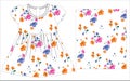 girls printed frcoks flower all over print vector Royalty Free Stock Photo