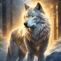 Gold and Silver Fantasy-Art Wolf