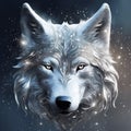 Gold and Silver Fantasy-Art Wolf
