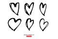 illustrations hand drawn heart Icons set for valentines and wedding Royalty Free Stock Photo