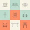 Illustrations of home furnishings