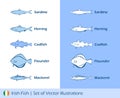 Illustrations of Irish fishes Royalty Free Stock Photo