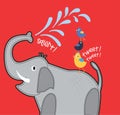 kids elephant vector art print