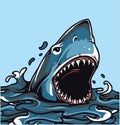 king shark print vector art