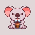 ILLUSTRATIONS OF KOALA DRINKING BOBA