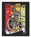 lets ride bike Illustration vector print