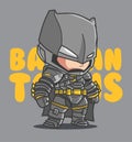 little bat man cartoon print vector art