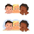 Illustrations little children of different nationalities