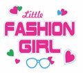 little fashion girls print vector art