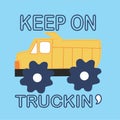 little truck print vector art