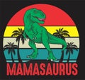 mamasaurus dinosaurs tshirt flat classical_cartoon_sketch Royalty Free Stock Photo