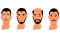 illustrations of men\'s faces, with 4 different characters . Royalty Free Stock Photo