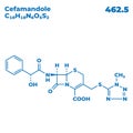 The illustrations molecular structure of cefamandole