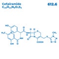 The illustrations molecular structure of cefpiramide