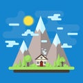 Illustrations of the resort city. City landscapes in flat design