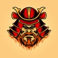 Illustrations A samurai mask shogun warrior helmet