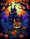 Cartoon Halloween spooky house. Mystic Clipart