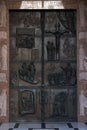 Illustrations of stories from the Bible on doors Basilica of the Annunciation in Nazareth