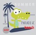 summer crocodile beach vector art