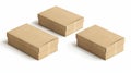 Illustrations of three cardboard rectangular packaging boxes isolated on white.