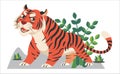 tiger painting colourful cartoon sketch print