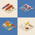 Illustrations of various freight transport