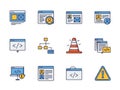 Illustrations of various web development icons and concepts Royalty Free Stock Photo