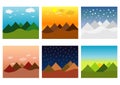 Illustrations of Different Landscapes and Seasons