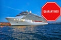 Illustrative concept of cruise ship industry affected by Coronavirus COVID-19 outbreak that spreads across the globe, creates