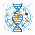 Genetic Code of Food and Diet Science Royalty Free Stock Photo