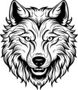 Illustrative Design of a Wild Wolf Head Royalty Free Stock Photo