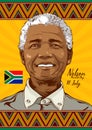 Illustrative editorial cartoon of Nelson Mandela 63