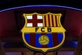 Barcelona, Spain - 09 August 2023: FC Barcelona Official Store Logo, Barcelona, Spain