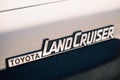 Illustrative editorial image of the Toyota Landcruiser logo Royalty Free Stock Photo