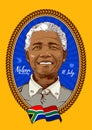 Illustrative editorial cartoon of Nelson Mandela 61