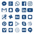 Social media icon for Facebook, Whatsapp, Skype, Youtube, Instagram, Snapchat, Hangout, Twitter