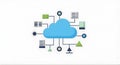 Cloud Computing Network Diagram Data Storage, Servers, and Connections Royalty Free Stock Photo
