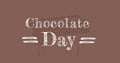 Illustrative image of chocolate day text with scribbles against brown background, copy space Royalty Free Stock Photo