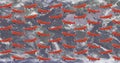 Illustrative image of multiple orange airplanes flying against globe