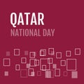 Illustrative image of qatar national day text with rectangular shapes on maroon background