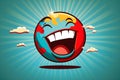 Illustrative laughing planet Earth. World Laughter Day concept. April Fool\'s Day celebration. Generative AI