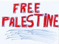 Illustrative message saying free Palestine